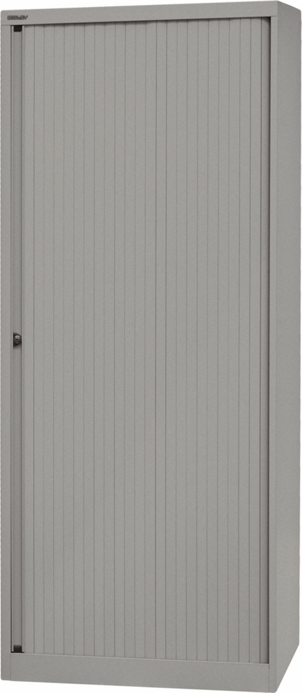 BISLEY Rollladenschrank aus Metall in silber Rollladen aus Kunststoff abschließbar inkl. 4 Einlegeböden, ET408194S-SL355 Bild 1