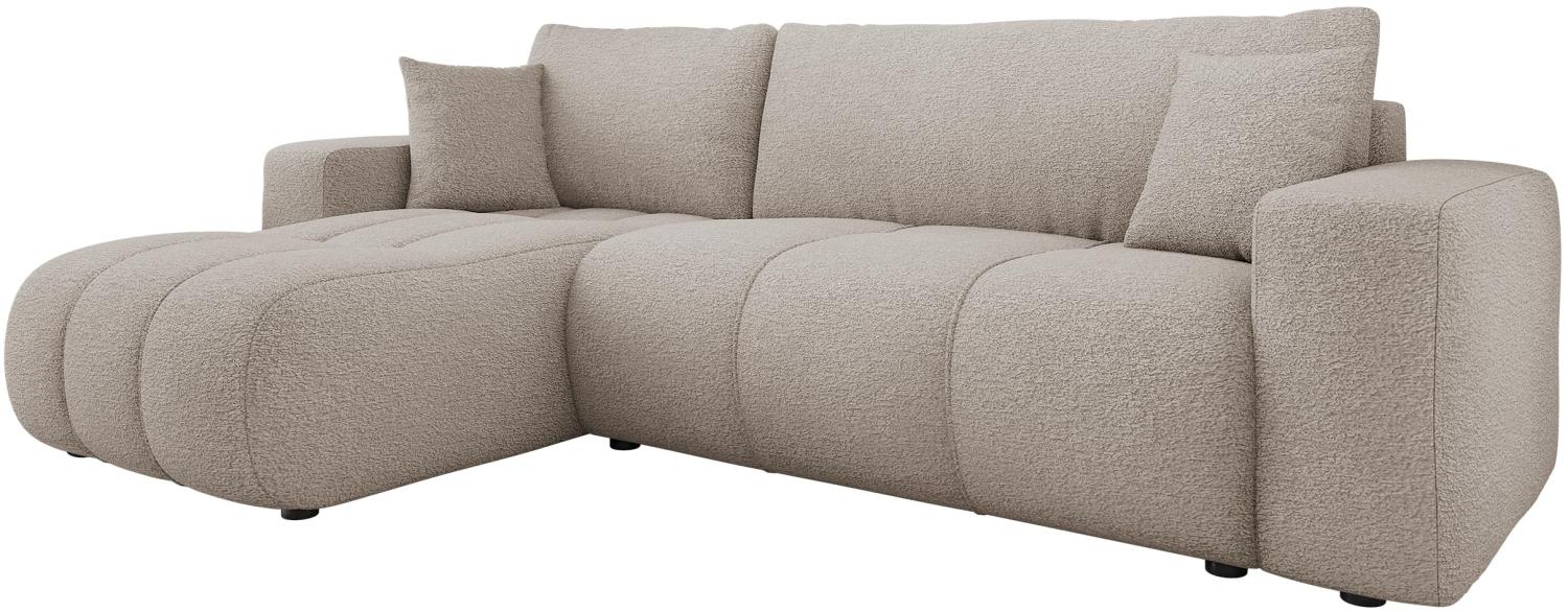 Mirjan24 'Furyn' Ecksofa mit Bettkasten und Schlaffunktion, L-Form, dunkelbeige, 244 x 145 x 82 cm Bild 1