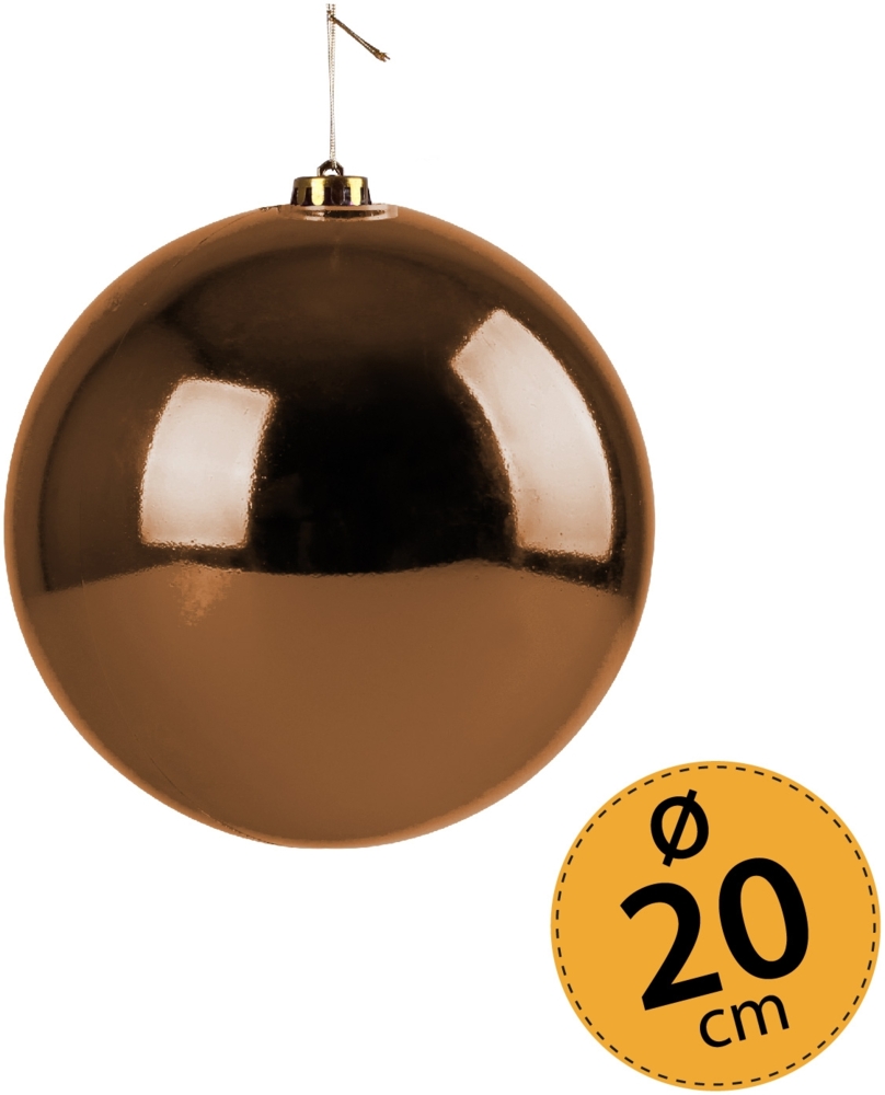 Christbaumkugel braun Weihnachtskugel ⌀ 20 cm Baumschmuck Deko-Kugel glänzend Bild 1