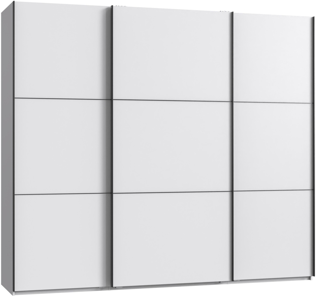 Schwebetürenschrank Kleiderschrank 3-türig 250 cm modern Vollausstattung in Weiß Bild 1