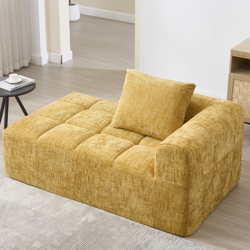 LVHOM Chaiselongue Schlafsofa mit Kissen, Lounge Sessel Relaxsessel Einzelsessel mit Seitentasche, Sofa Schlaffunktion, Sessel für Wohnzimmer Bild 1