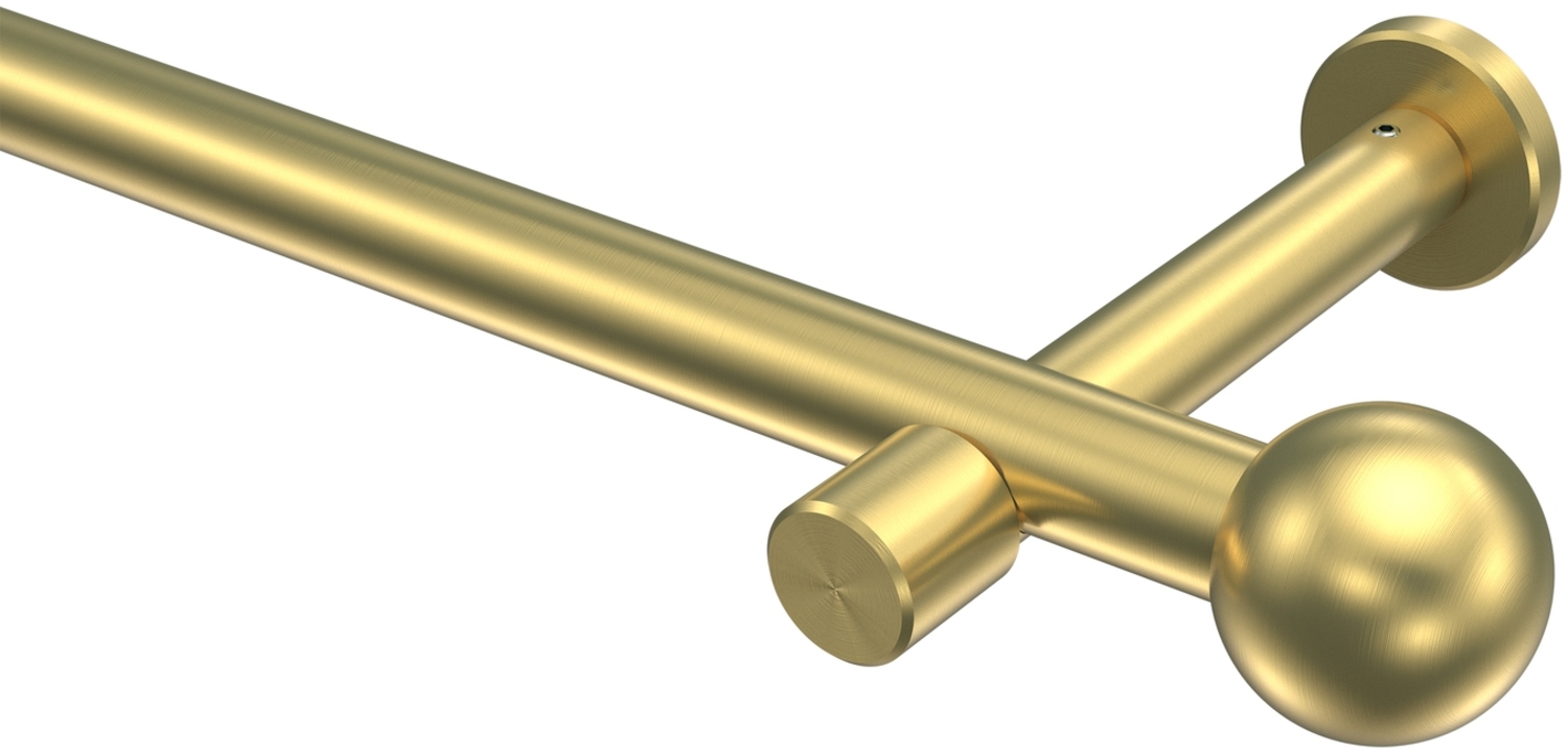 Gardinenstangen-Set Prestige Luino 140 cm, 1-läufig (ohne Ringe), 20 mm Ø Messing-Optik Bild 1