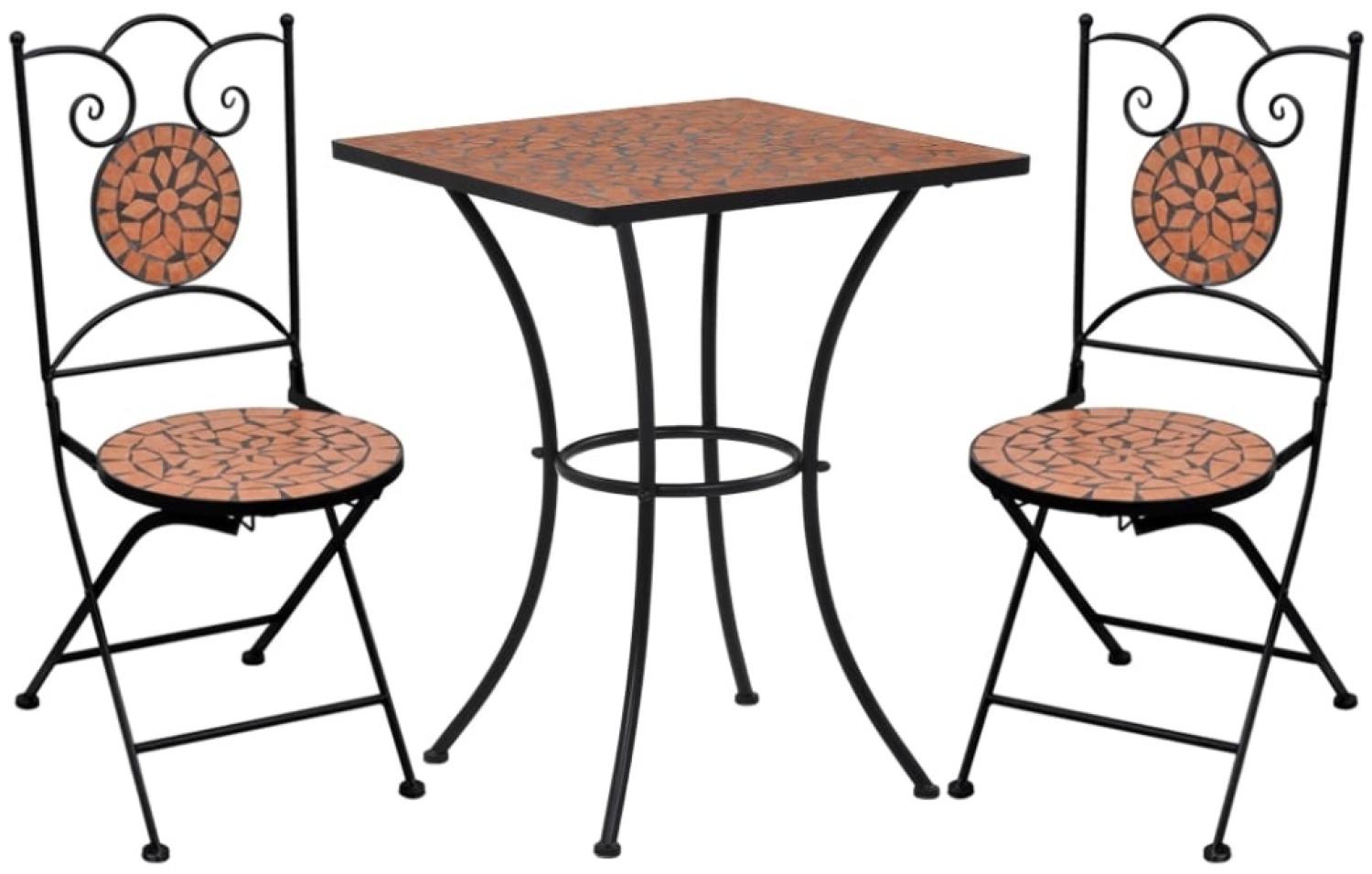 vidaXL 3-tlg. Bistro-Set Mosaik Keramik Terrakotta 279412 Bild 1