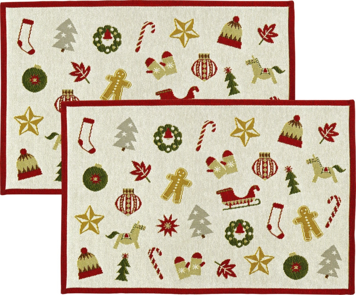 sander table + home Platzset Tischset "X-Mas Wonders" 2er-Pack, Gobelin Motiv Bild 1