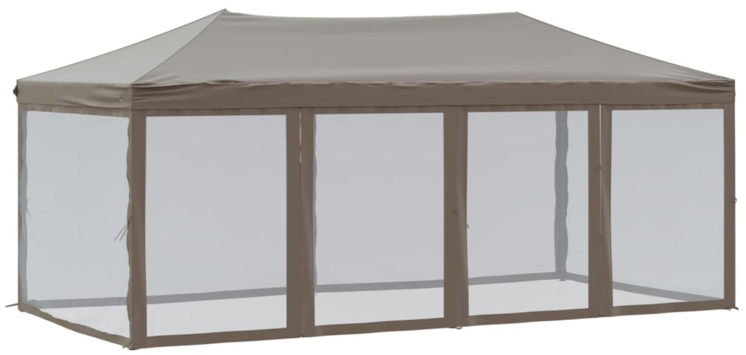 vidaXL Partyzelt Faltbar mit Seitenwänden Taupe 3x6 m 93554 Bild 1