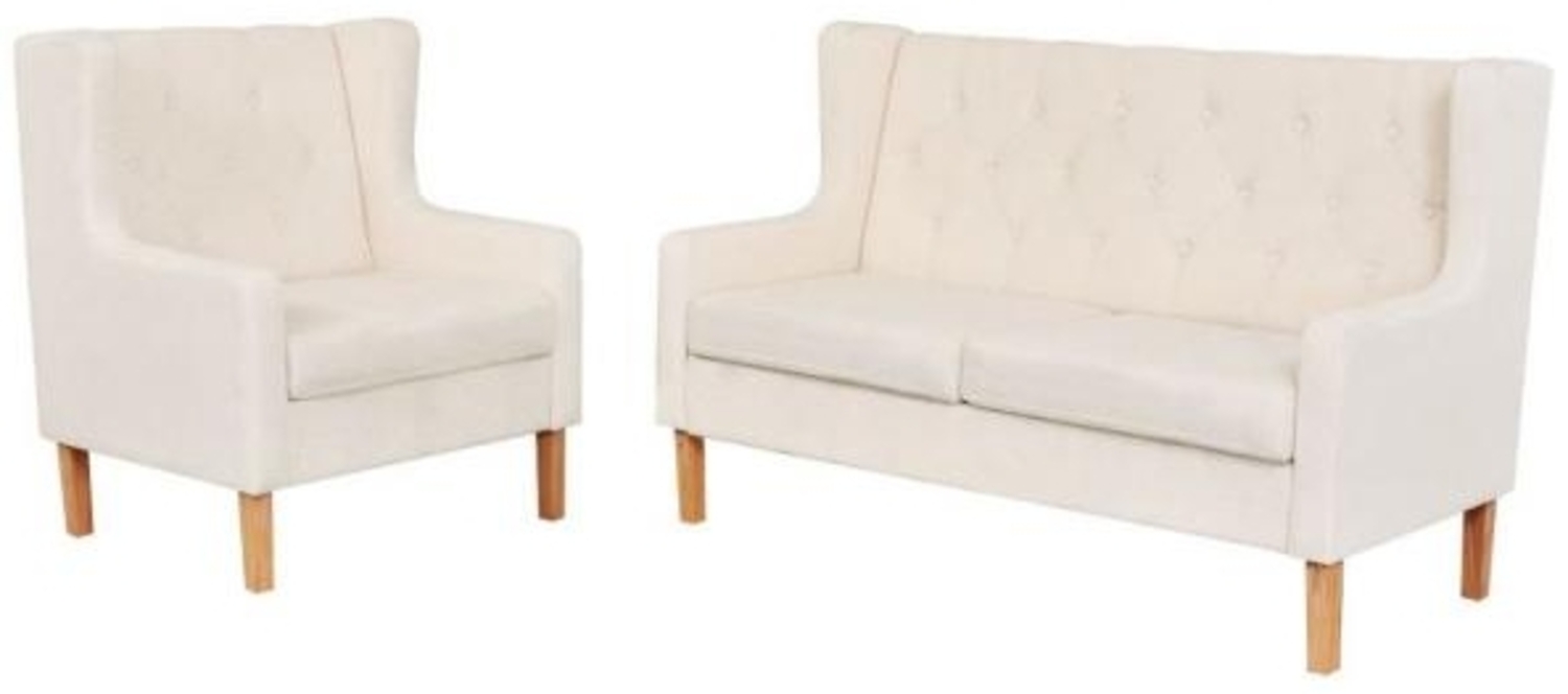 Sofa-Set 2-tlg. Stoff Cremeweiß [274928] Bild 1