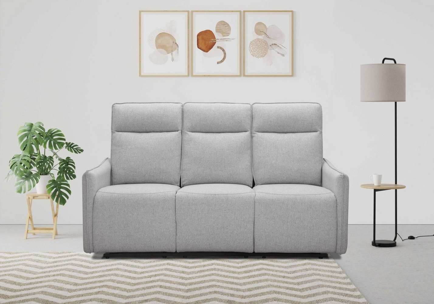 Dorel Home 3-Sitzer Lugo, Kinosofa mit Reclinerfunktion in Kunstleder und Webstoff, mit manueller Relaxfunktion in 2 Sitzen Bild 1