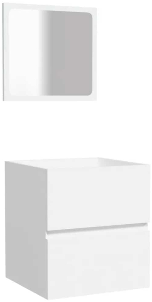 vidaXL Badschrank mit Spiegel Weiß Holzwerkstoff 804863 Bild 1