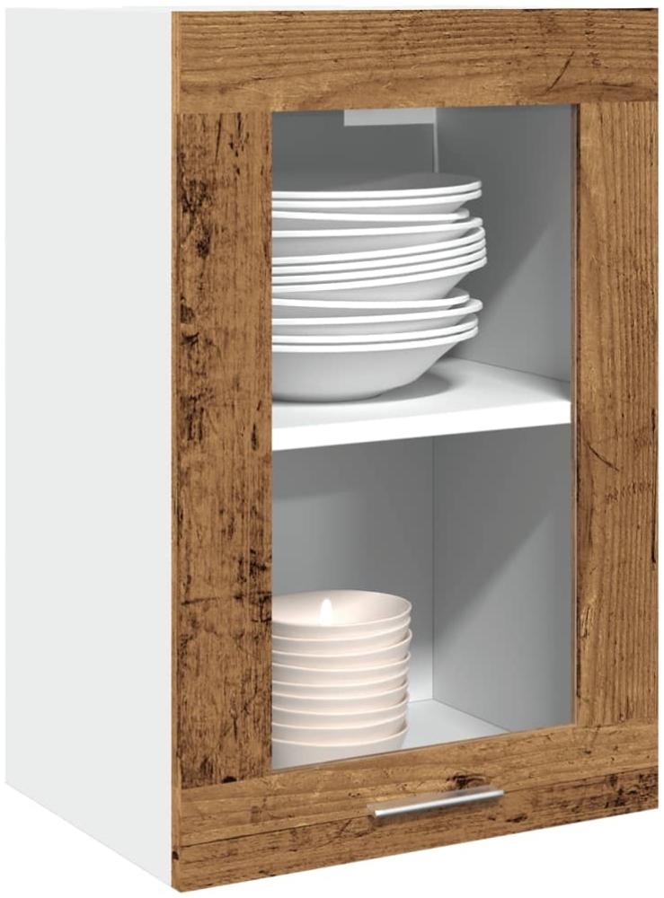 vidaXL Hängeschrank Glas Altholz-Optik 40x31x60 cm Holzwerkstoff 856098 Bild 1