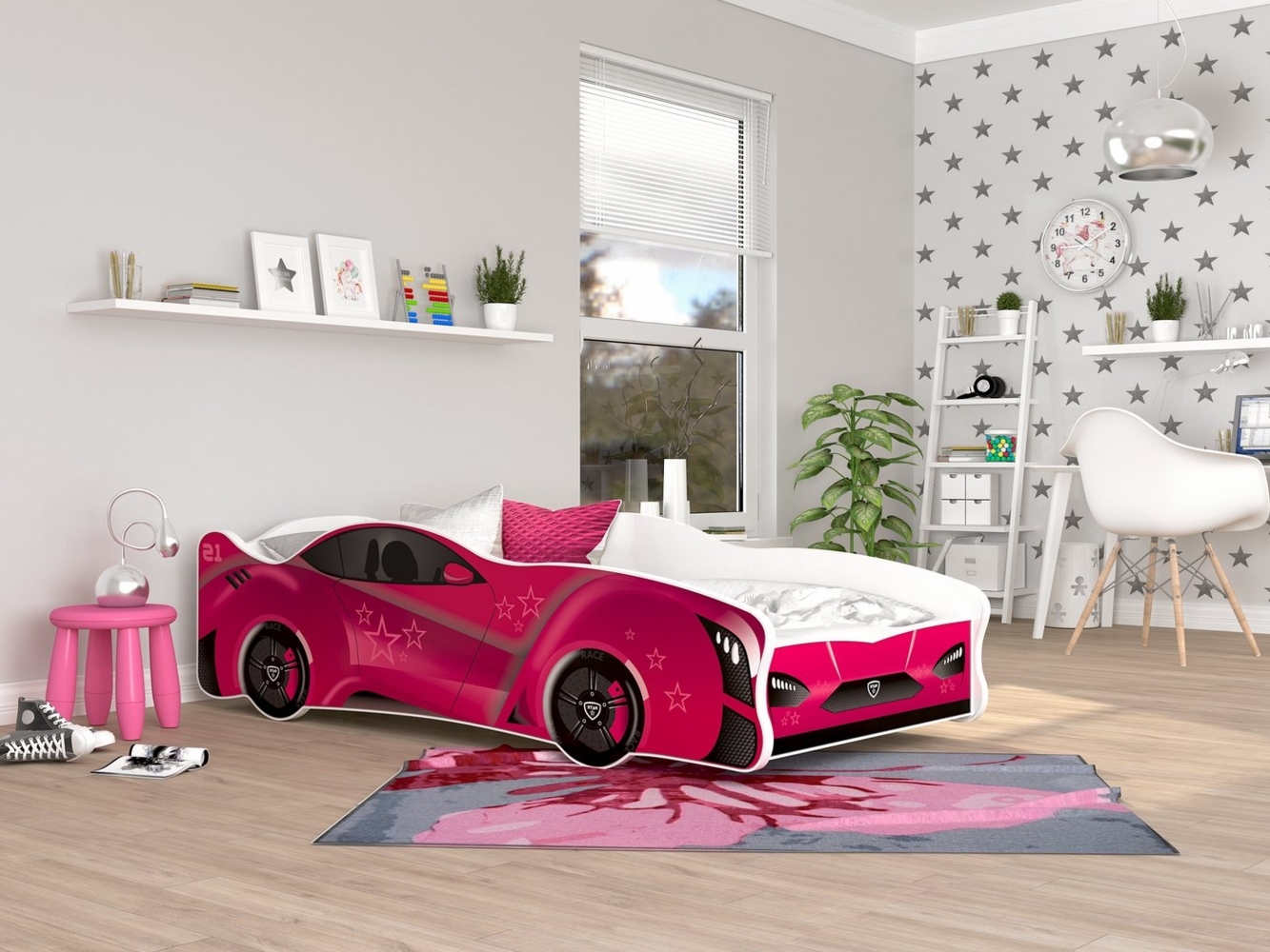 AJKmeble Autobett Kinderbett Jugendbett 80x160cm Gamerbett 18 DESIGNS WÄHLBAR (MADE IN EU - für Jungen und Mädchen, Paw Patrol Rennwagen, 160x80cm, beklebtes Spielbett für Ihr Kinderzimmer), VIELE DESIGNS WÄHLBAR Bild 1