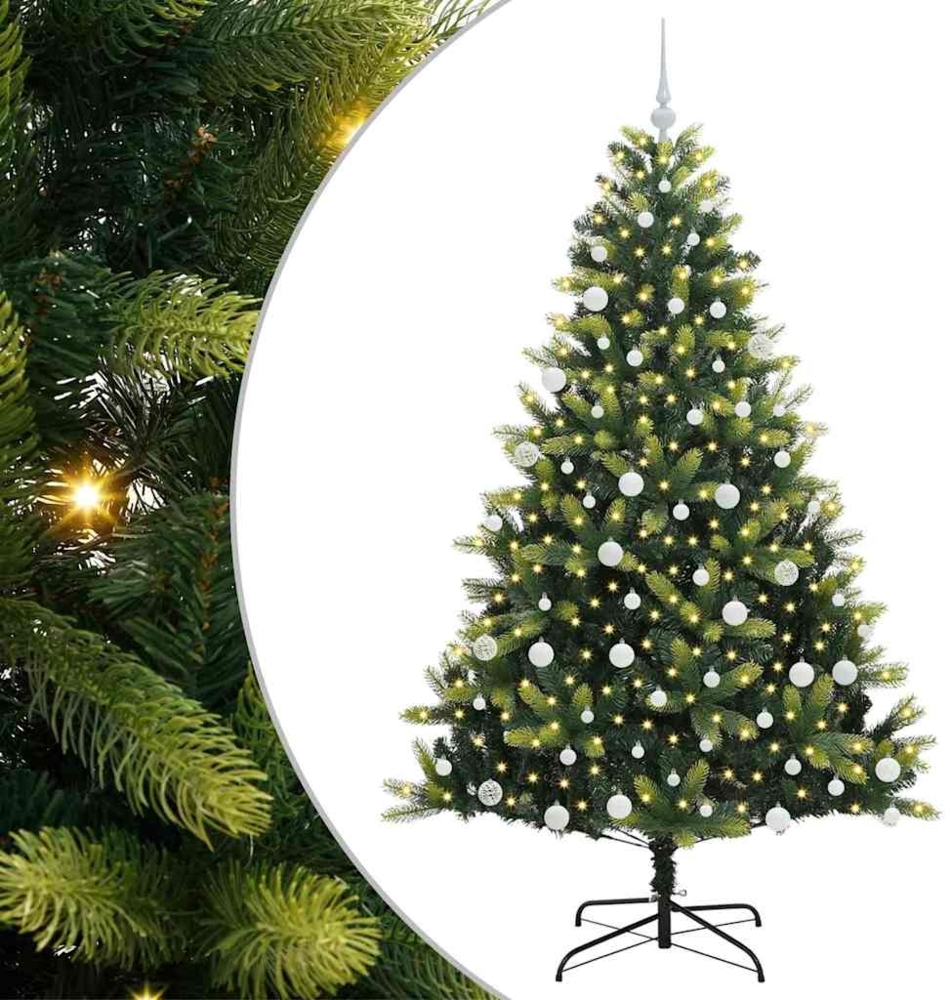 vidaXL Künstlicher Klapp-Weihnachtsbaum mit 300 LEDs Grün 180 cm 3395994 Bild 1