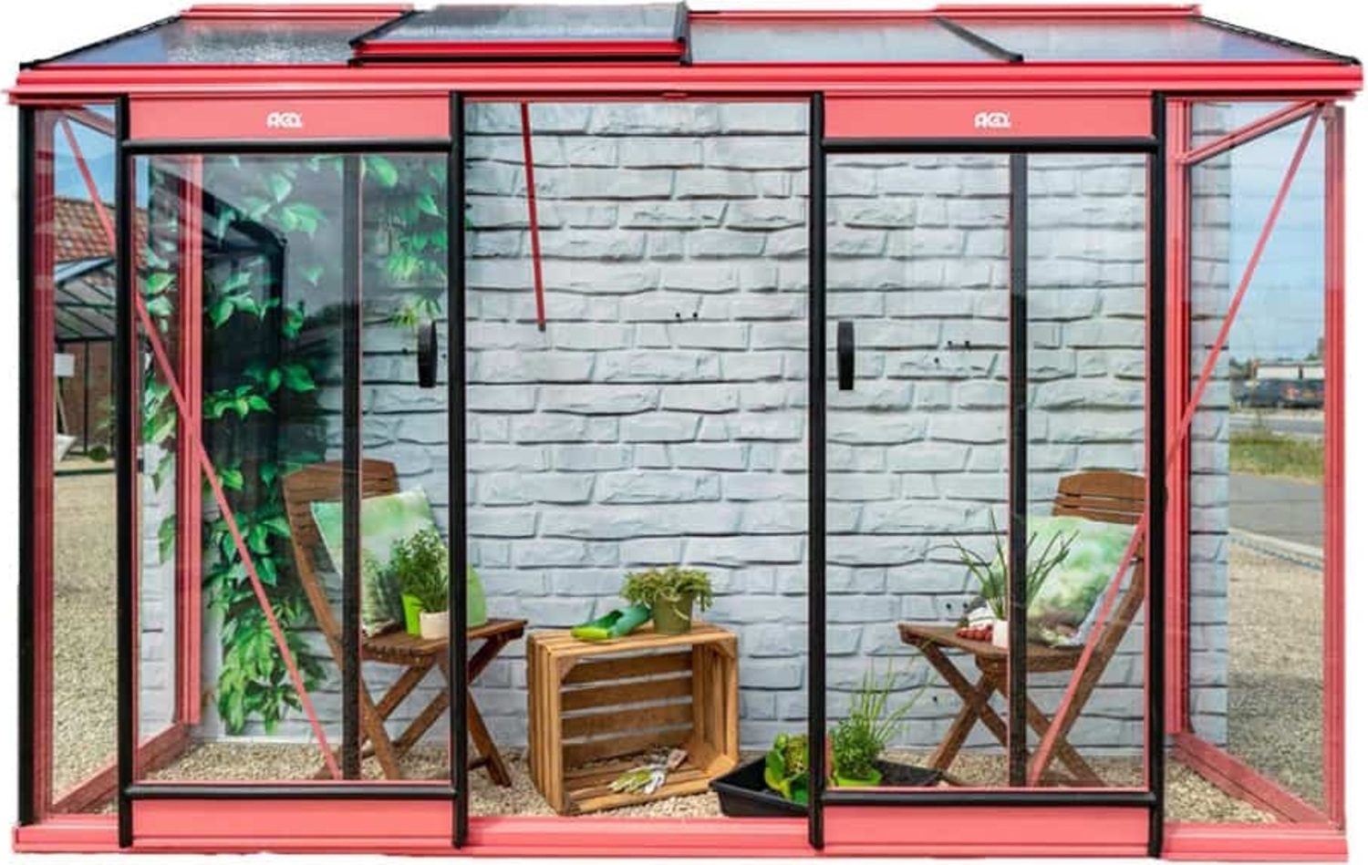 ACD Glas Anlehngewächshaus Miccolo M04 | Silber | Bild 1