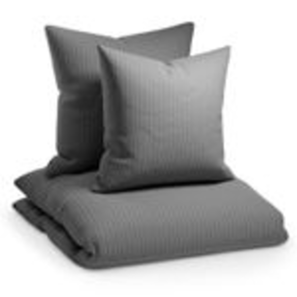 Soft Wonder-Edition Bettwäsche 200x200 cm Grau / Weiß gestreift Bild 1