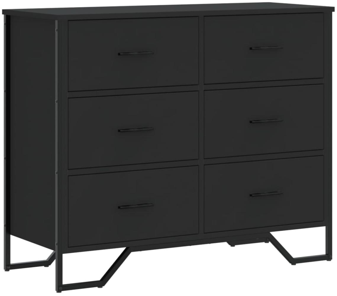 vidaXL Kommode Schwarz 91x35,5x74,5 cm Holzwerkstoff 3295302 Bild 1