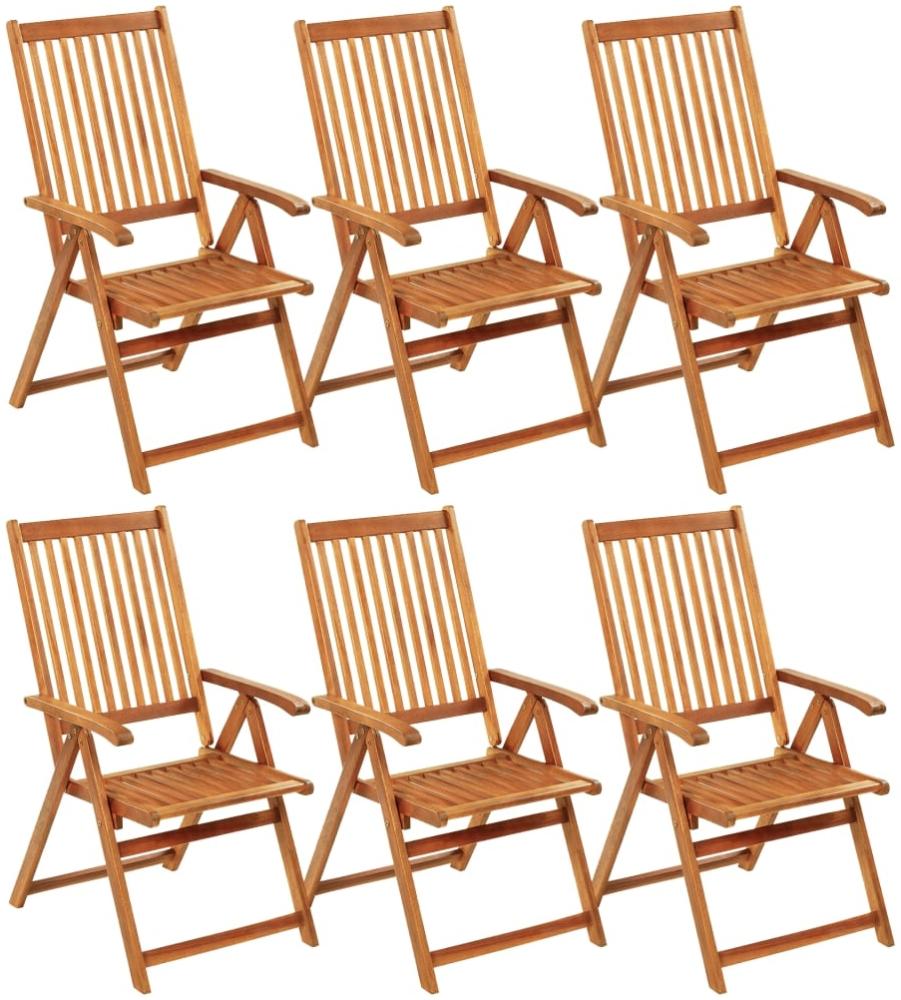 vidaXL Klappbare Gartenstühle 6 Stk. mit Auflagen Massivholz Akazie 3064125 Bild 1