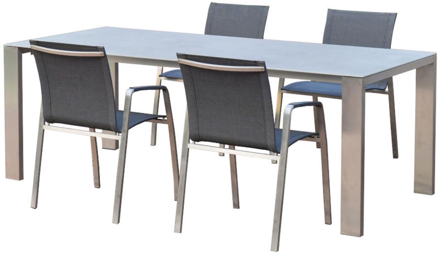 SIT Mobilia 5-tlg Sitzgruppe Olympia Oslo Tinto Edelstahl/Keramik Tisch 160x95 cm Bild 1