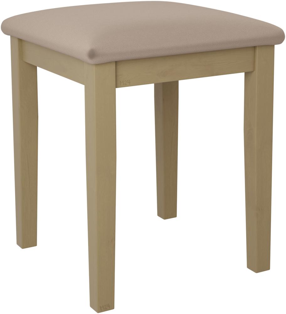 Hocker T3, Schemel bis 120 kg, aus Buchenholz, 36x36x47 cm (Stoff: Paros 02, Holzfarbe: Sonoma) Bild 1