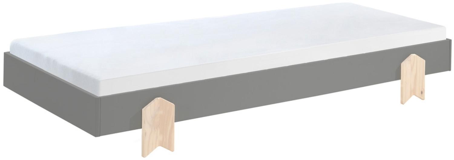 Einzelbett/Stapelbett One Modulo 90x200 cm MDF Grau Bild 1