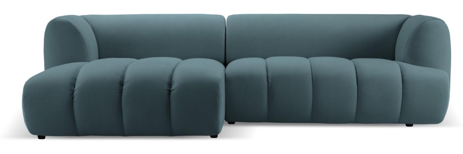 Micadoni Modulares Ecksofa Harry 4-Sitzer Links Samtstoff Pastellblau Bild 1