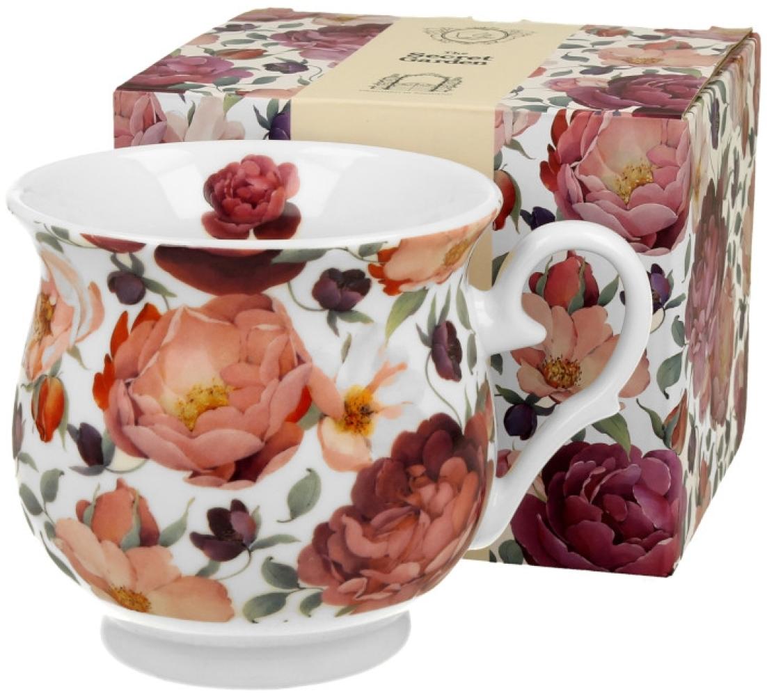 DUO FLORAL Retro Becher 500 ml SPRING ROSES WHITE New Bone China Porzellan Bild 1