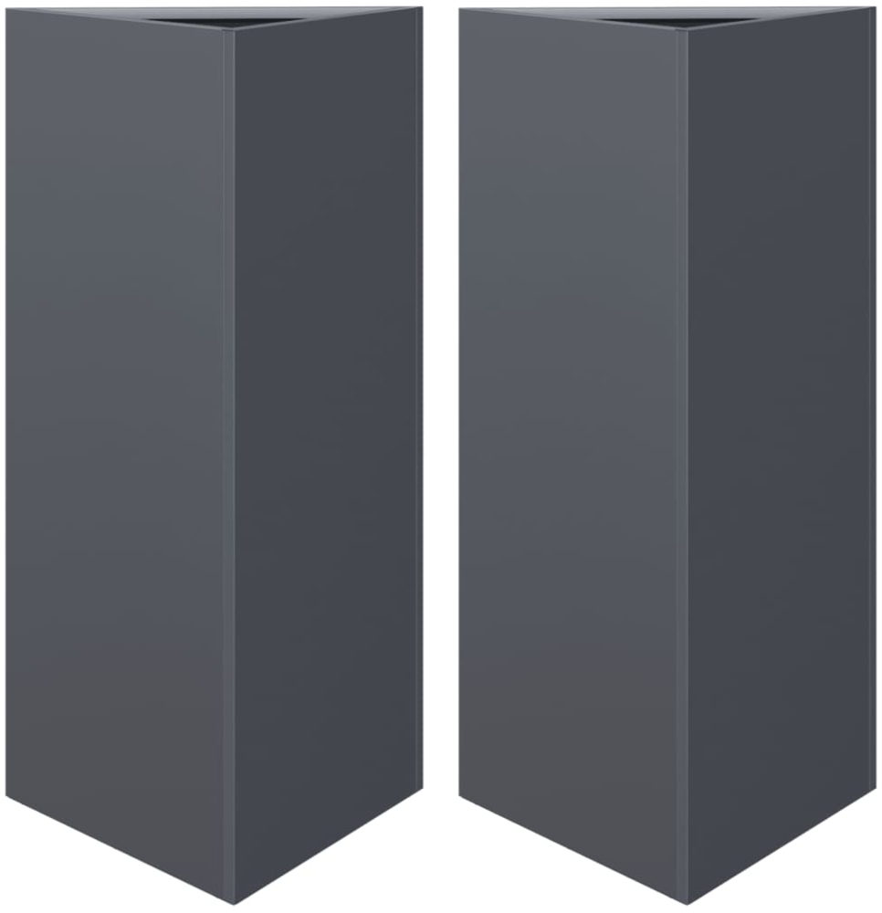 vidaXL Pflanzkübel 2 Stk. Anthrazit Dreieckig 40x34,5x70 cm Stahl 851162 Bild 1