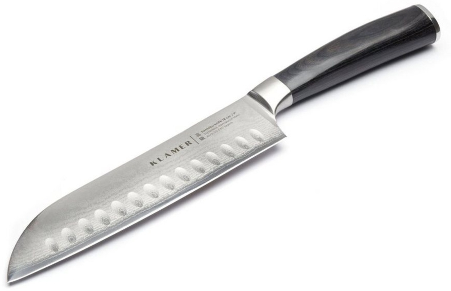 Klamer 'Premium' Allzweckmesser, Damaszner Stahl schwarz, 13,7 cm Bild 1