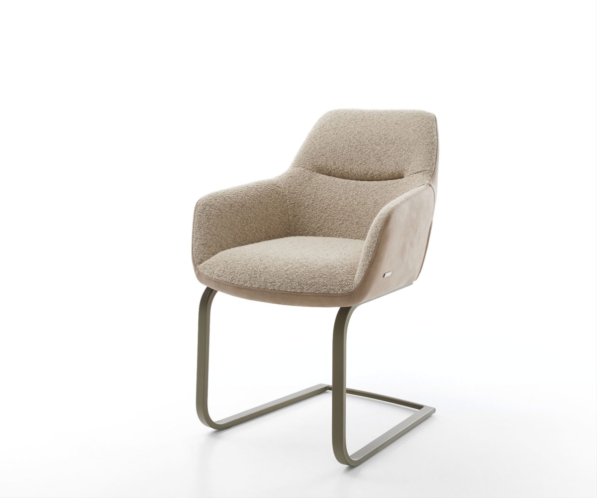 Freischwinger Pejo-Flex Materialmix Schlamm Freischwinger flach Effektfinish Titan Taschenfederkern Bild 1