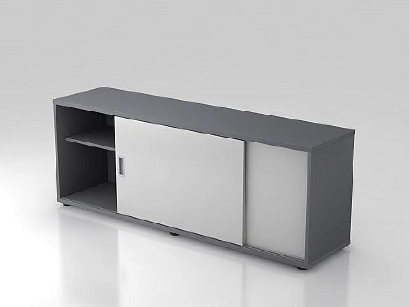 Sideboard 1,5OH beids. nutzbar Graphit / Grau Bild 1