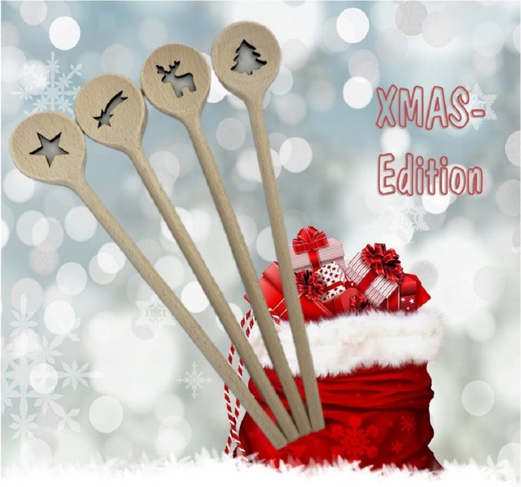 homiez Kochlöffel 4-er Set Weihnachtsmotive Buchenholz 30 cm Bild 1