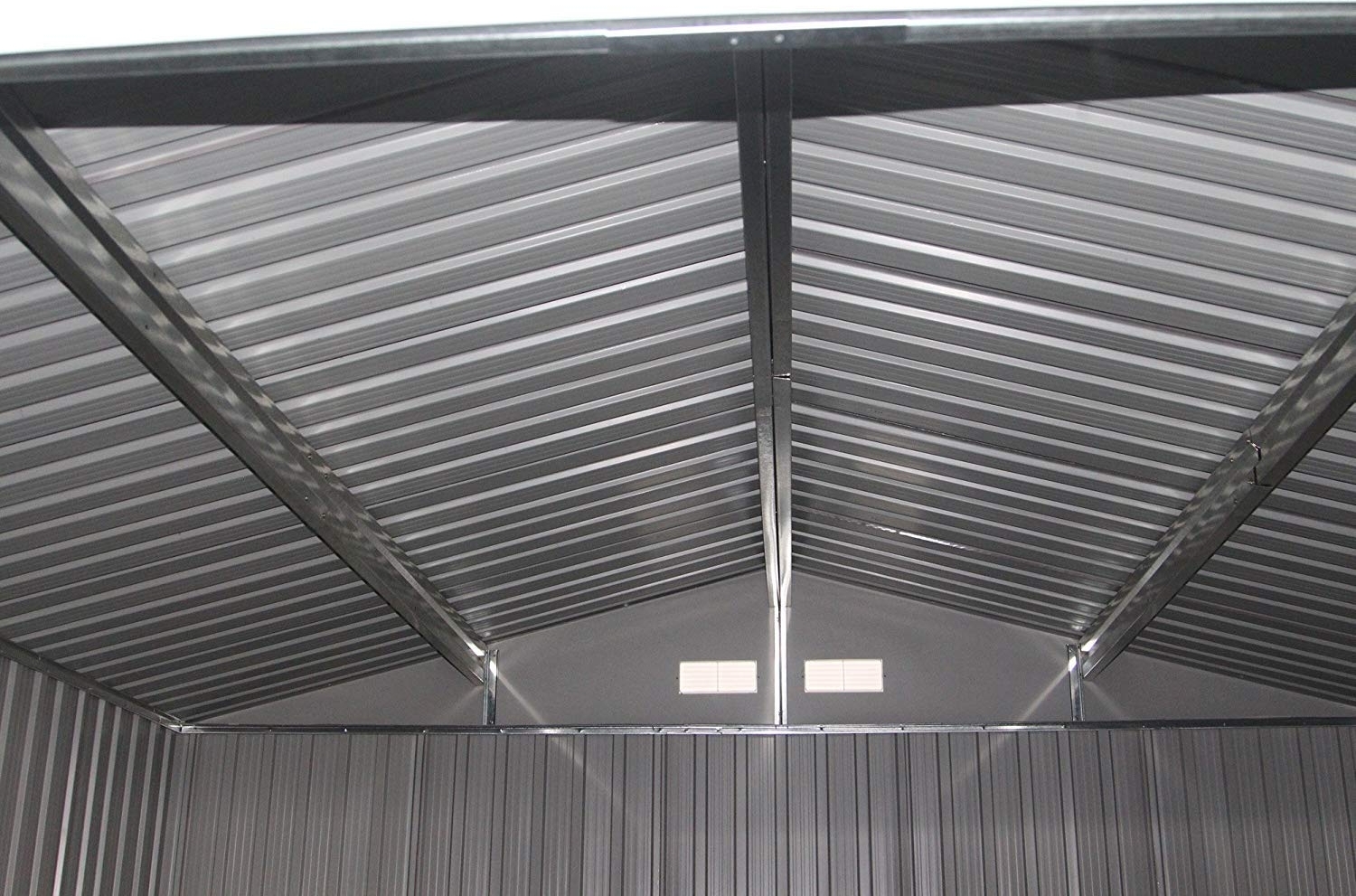 Gerätehaus Gartenhaus Geräteschuppen inkl. Metallfundament 213x127x185 cm Metall-Dunkelgrün Bild 1