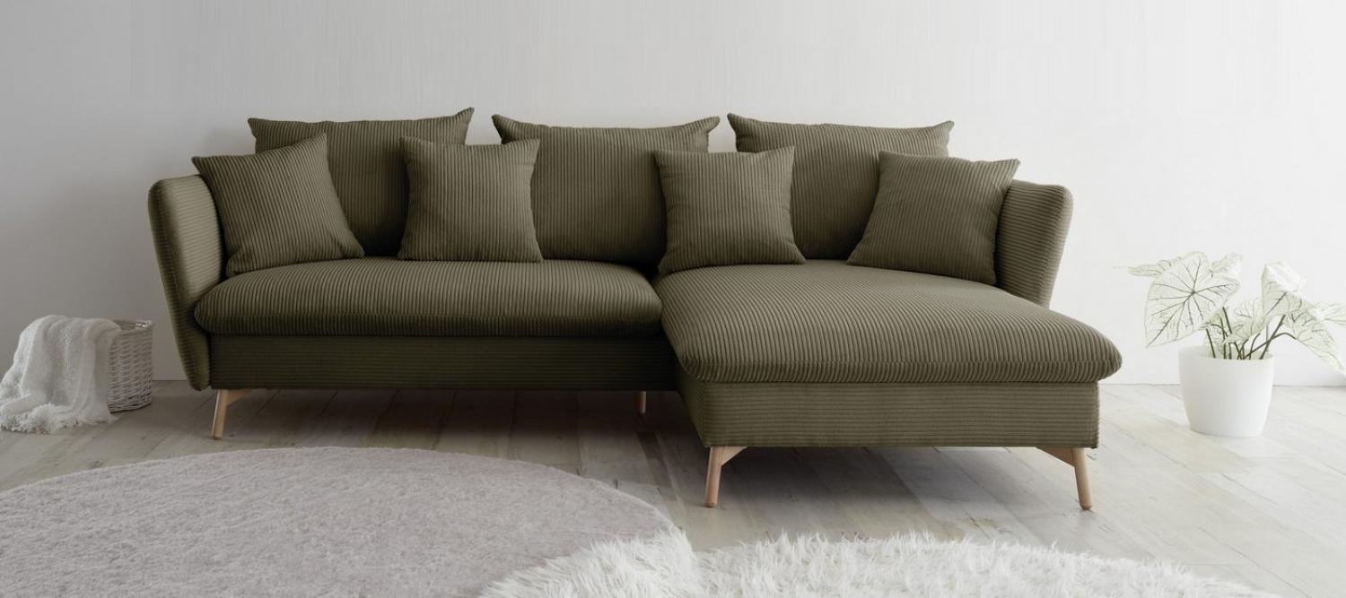 andas Ecksofa MERLE, 258 cm, L-Form, traumhafter Cord, mit Bettfunktion und Bettkasten, Liegefläche 224 x 139 Bild 1