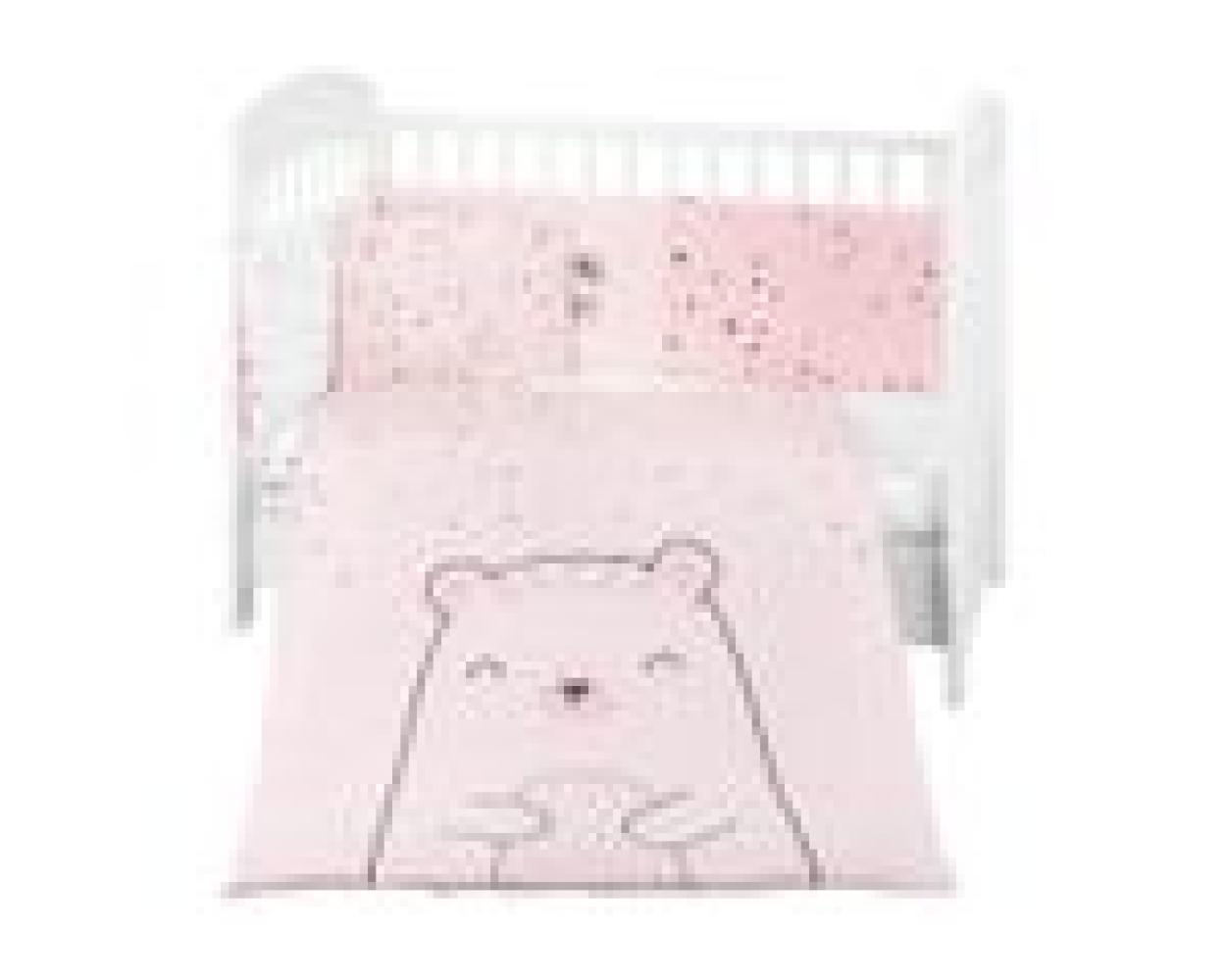 Kikkaboo Babybettwäsche Bär 6-tlg. Decke 135 x 95 Kissen 45 x 35 Laken 120 x 60 rosa Bild 1