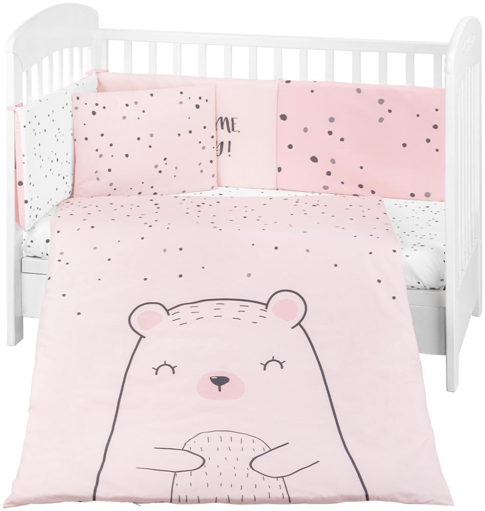 Kikkaboo Babybettwäsche Bär 6-tlg. Decke 135 x 95 Kissen 45 x 35 Laken 120 x 60 rosa Bild 1