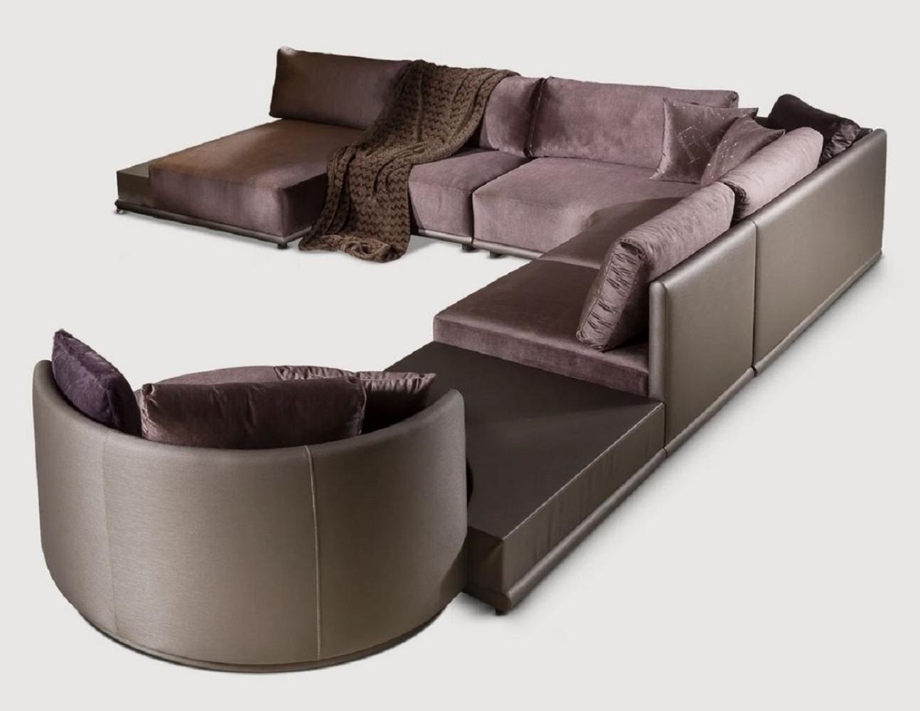 Casa Padrino Modulares Luxus Wohnzimmer Ecksofa Lila 420 cm Bild 1