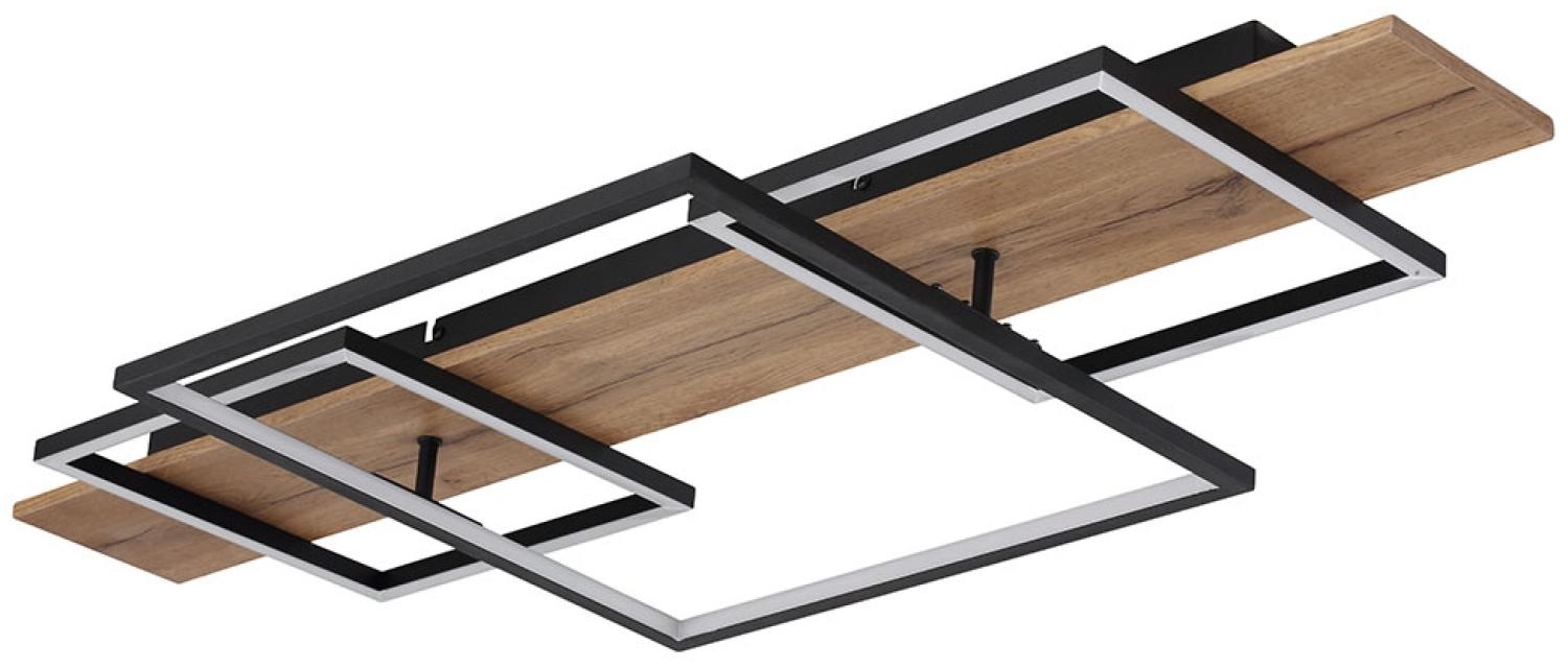 LED Deckenleuchte, Holzoptik, Memoryfunktion, L 95 cm Bild 1