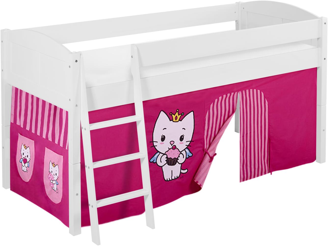 Lilokids 'Ida 4106' Spielbett 90 x 200 cm, Angel Cat Sugar, Kiefer massiv, mit Vorhang Bild 1