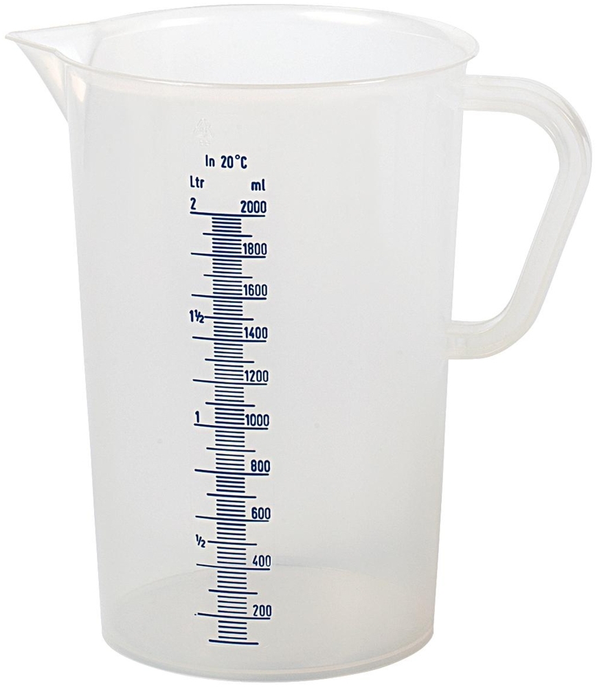 my basics 443.0814 Vit-Lab Messbecher mit Henkel, aus PP, bis 100 °C, 2 l, Ø 14,5 x 21,5 cm, transparent Bild 1