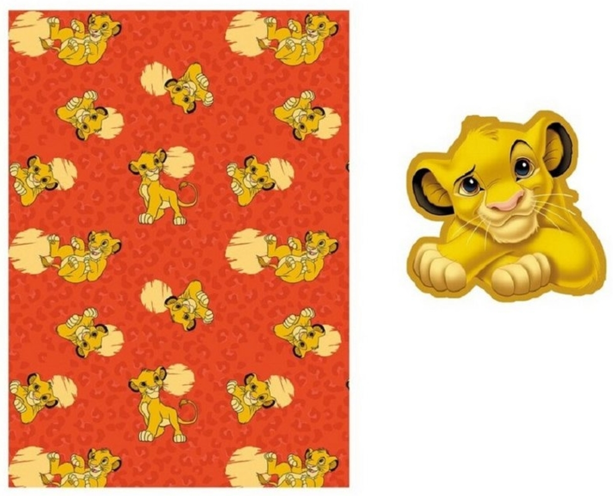 Lion King Schlafset – Gemütliche Kinderdecke mit Kissen für Zuhause & Reisen 140x100 cm Bild 1