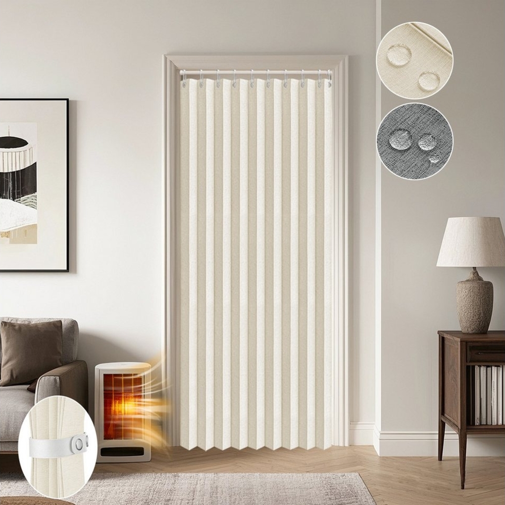 Jibenhome Vorhang Türvorhang Wasserdichter Vorhang für Schlafzimmer,Sichtschutzvorhang (1 St), abdunkelnd, Raumteiler Terrassenvorhang mit Haken,für Küche Wohnzimmer Bild 1