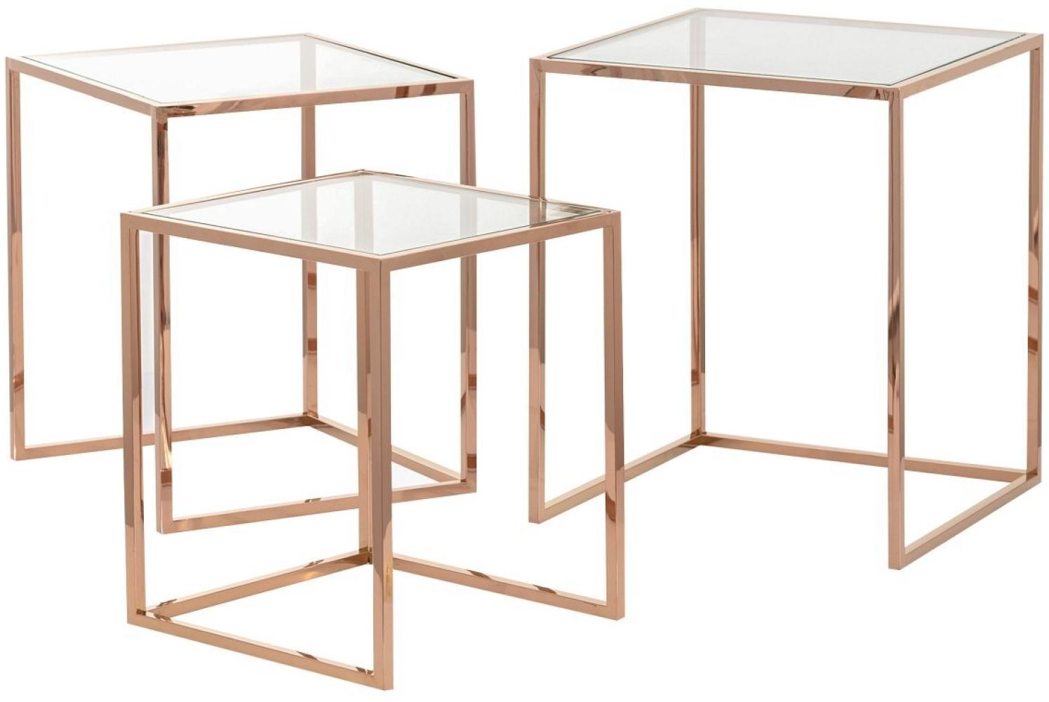 Dekoria 3-er Set von Beistelltischen Rush rose gold Bild 1