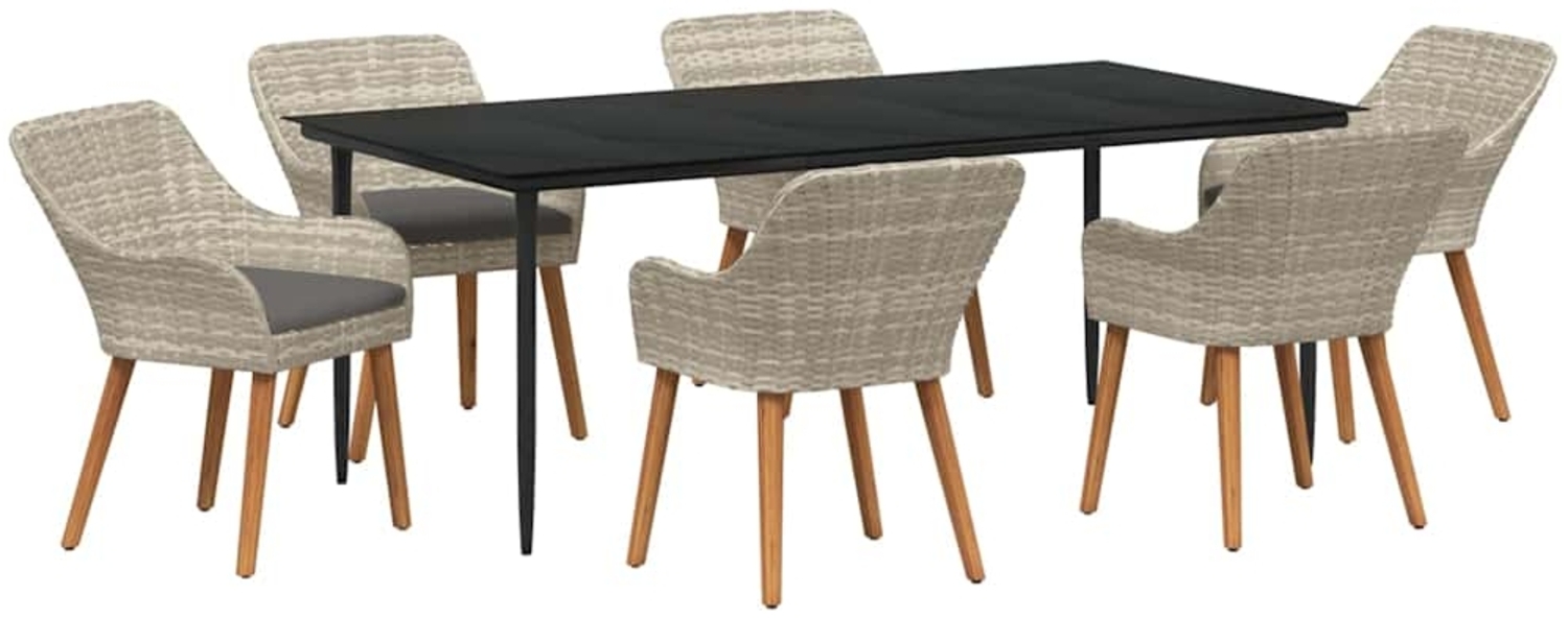 vidaXL Essgruppe Hellgrau Poly Rattan 3261710 Bild 1