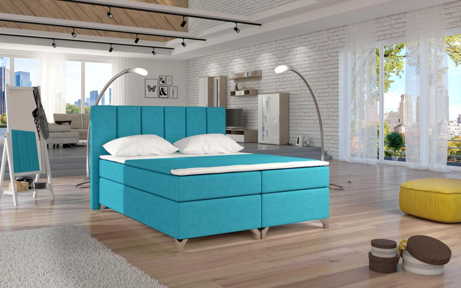 Wohnideebilder Basilio 140X200 Blau Boxspringbett BBO_19_1.4 Bild 1