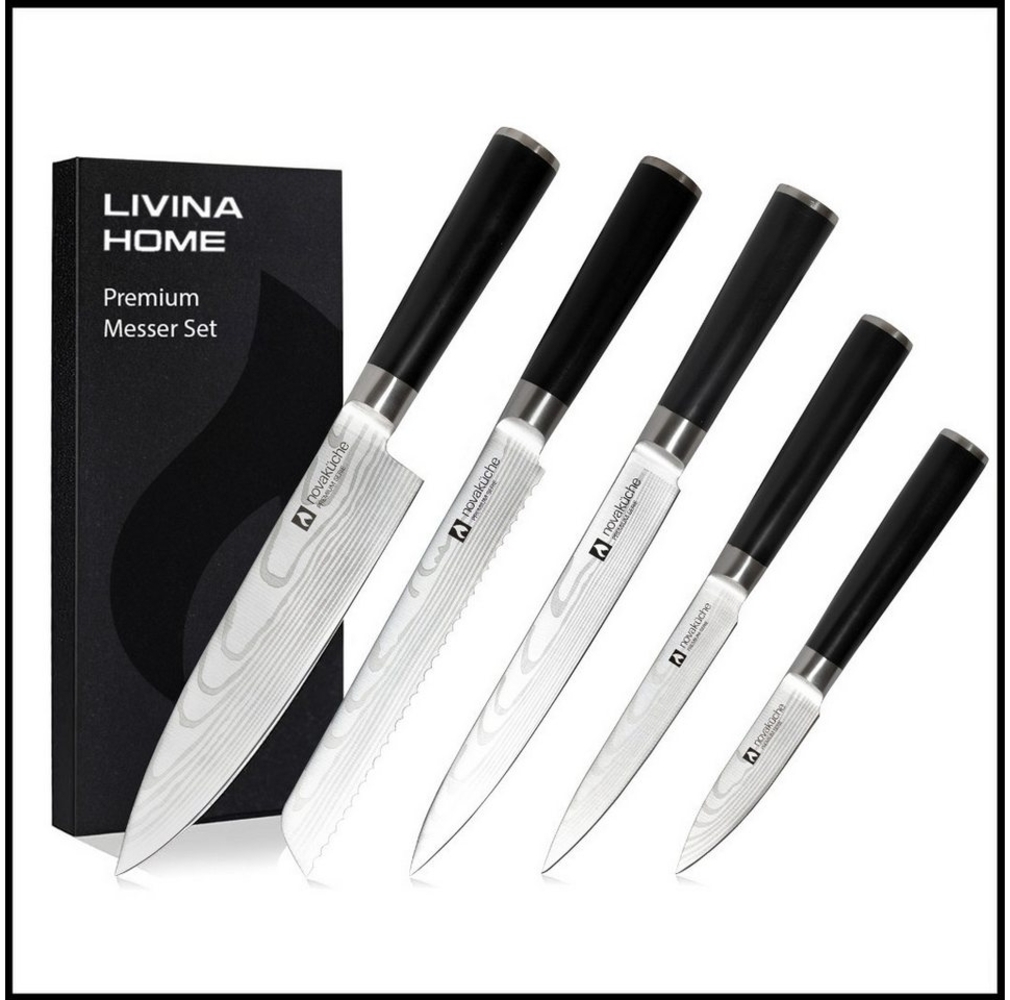 LIVINA HOME Messer-Set Set Kochmesser, Messerset - 5-tlg. Küchenmesser Set (5-tlg), als 5er oder 6er-Set erhältlich, Geschenkbox, Valentinstag Angebot! Bild 1