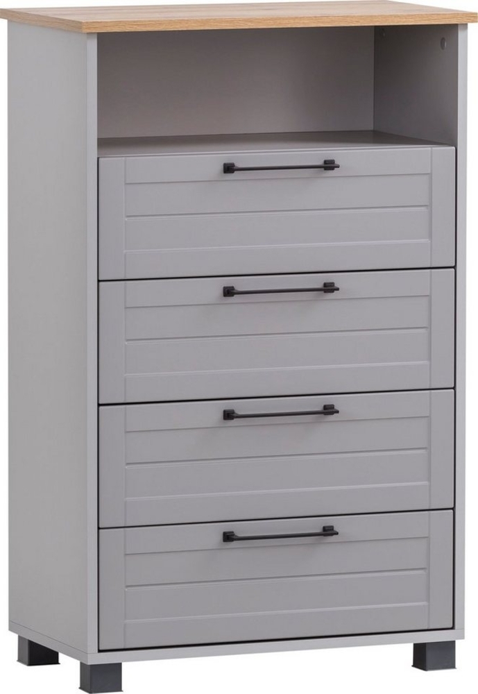 SCHILDMEYER Unterschrank Kommode Badschrank Badmöbel platingrau 62,4 x 102 x 34,1 cm Bild 1