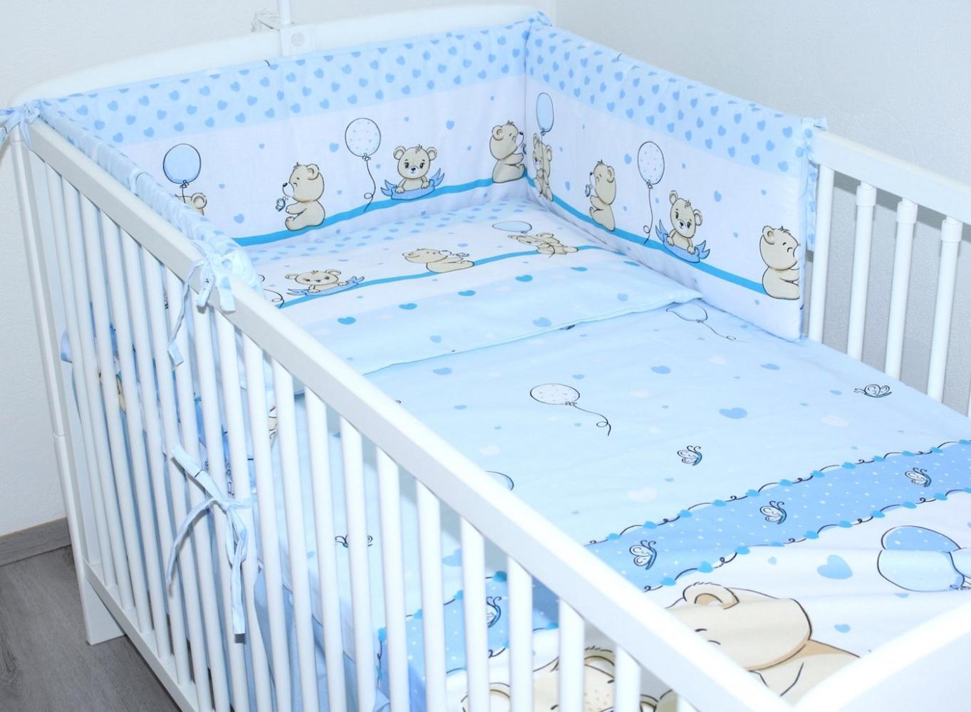 Primawela Babybettwäsche 3 teiliges Baby Bettset mit Bettwäsche und Nestchen für Bett 70x140 cm Bild 1