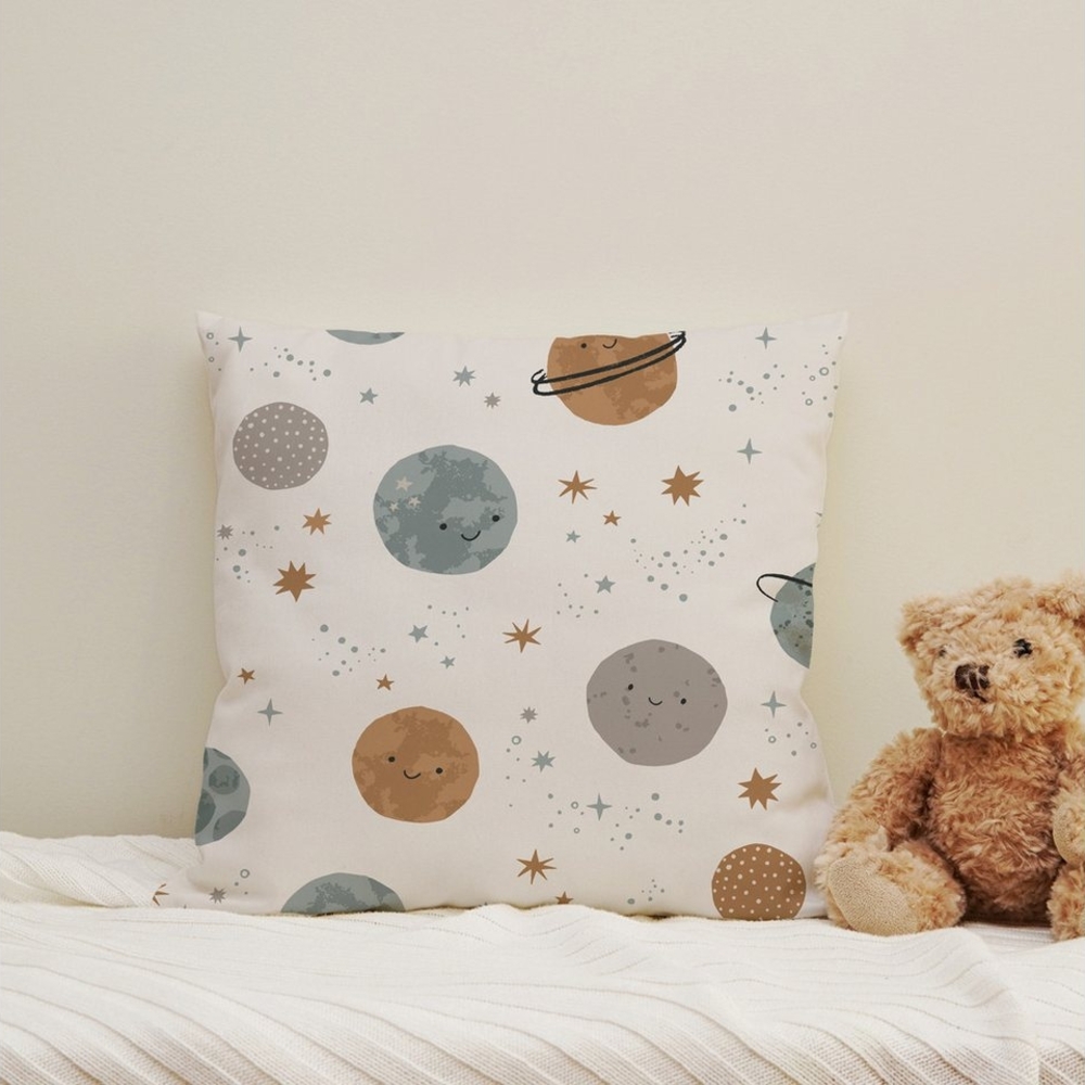 queence Dekokissen Sternensystem, Kissenhülle mit HD Premium Druck, geruchsneutral, 40x40 cm Bild 1