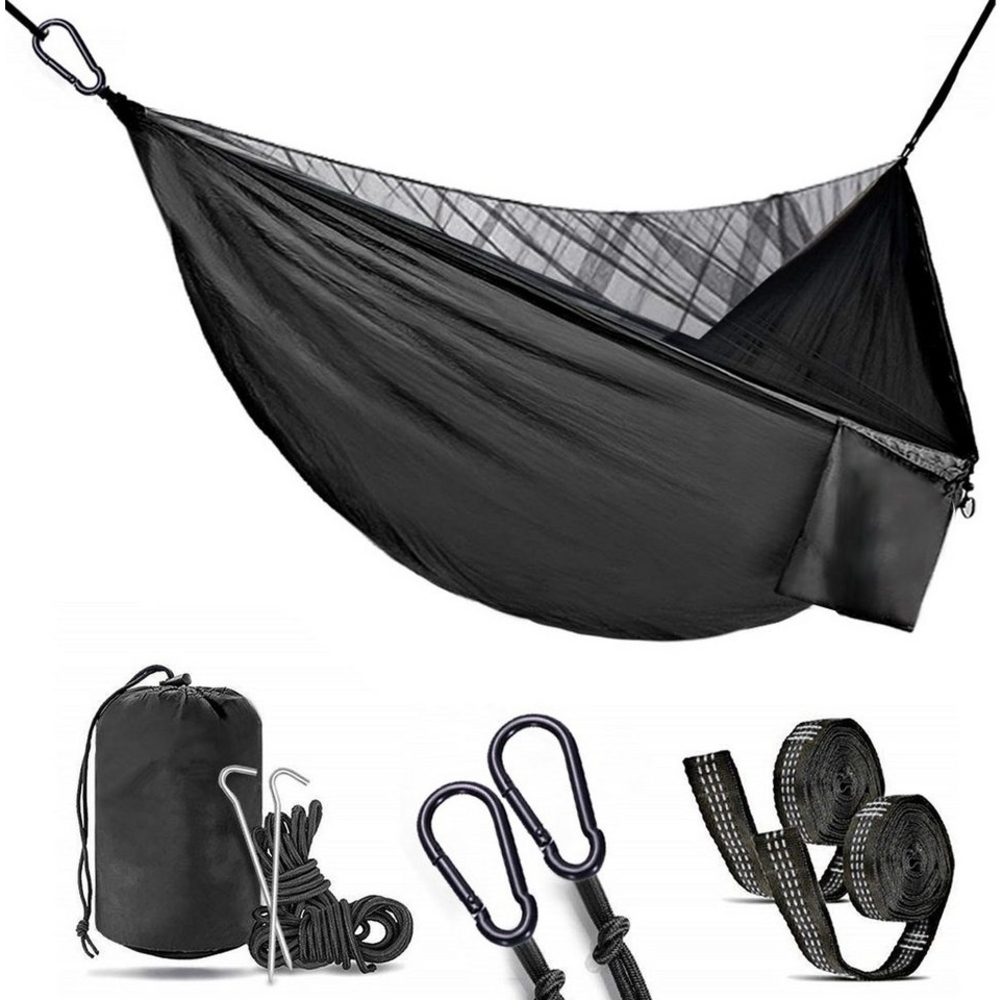 Daskoo Hängematte Hängematte Outdoor mit Moskitonetz, 270x140 cm Reisehängematte, Ultraleicht, Einfaches zum Öffnen, Tragbar, für Camping,Wandern, Hohe Bild 1