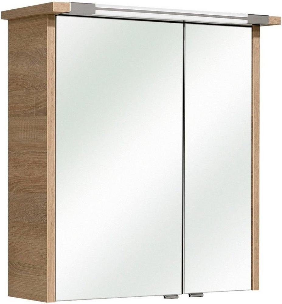 Saphir Spiegelschrank Quickset 382 Badschrank, 2 Spiegeltüren, 2 Einlegeböden, 65 cm breit inkl. LED-Beleuchtung, Türdämpfer, Schalter-/Steckdosenkombination Bild 1