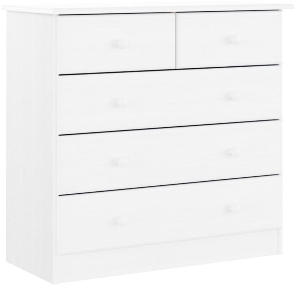 vidaXL Kommode ALTA Weiß 77x35x73 cm Massivholz Kiefer 353922 Bild 1