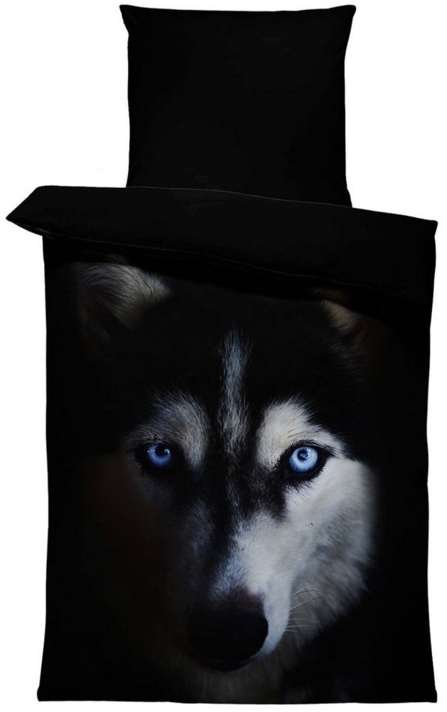 One Home Bettwäsche Wolf, Mikrofaser, 4 teilig, mit Wölfe Motiv Bild 1